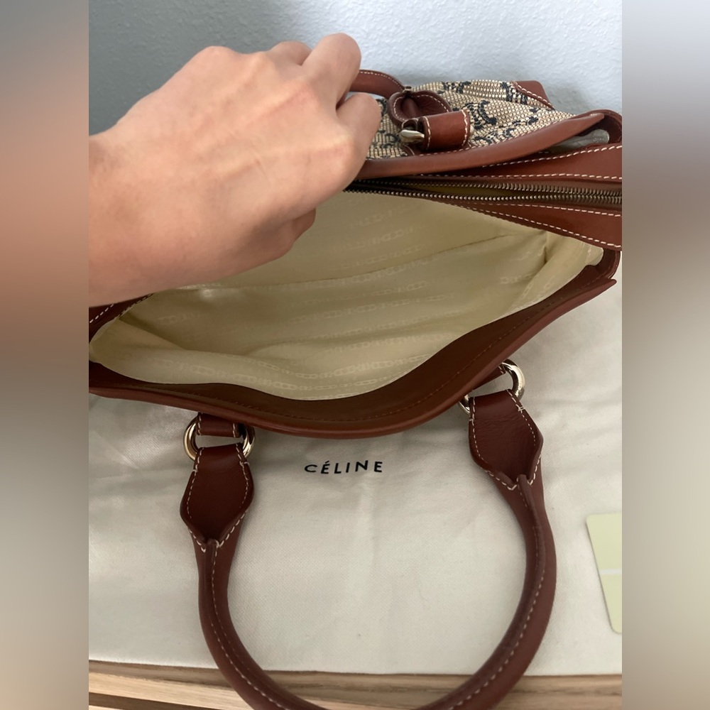 CELINE Ultra Rare Straw Raffia Macadam East West Panier Satchel Triomphe - Picture 9 of 12